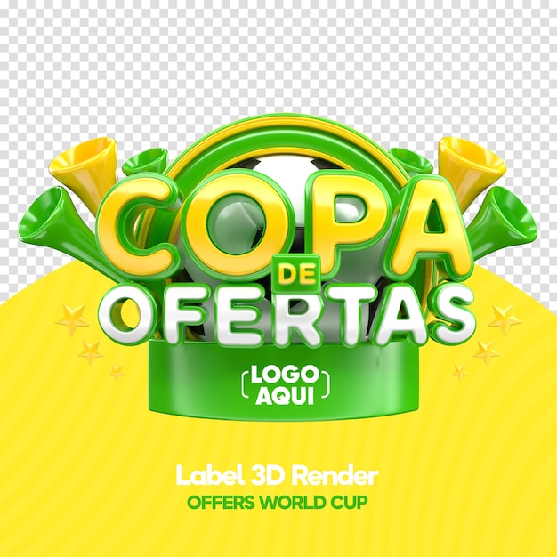 Label Brazil Football Cup Oferty W Renderowaniu 3d Dla Kampanii Marketingowej