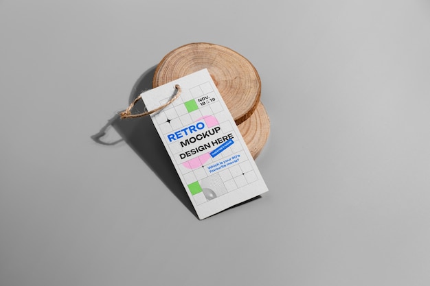 Label mockup met grote schaduw