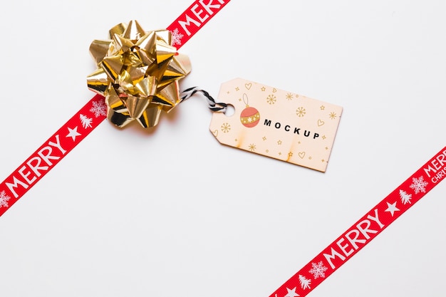 Label mockup with christmas concept