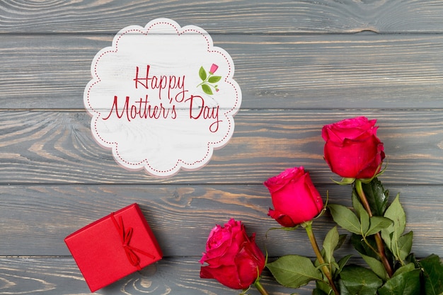 Label mockup with mothers day concept