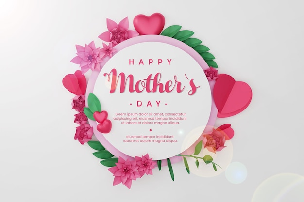 PSD label mockup with mothers day concept