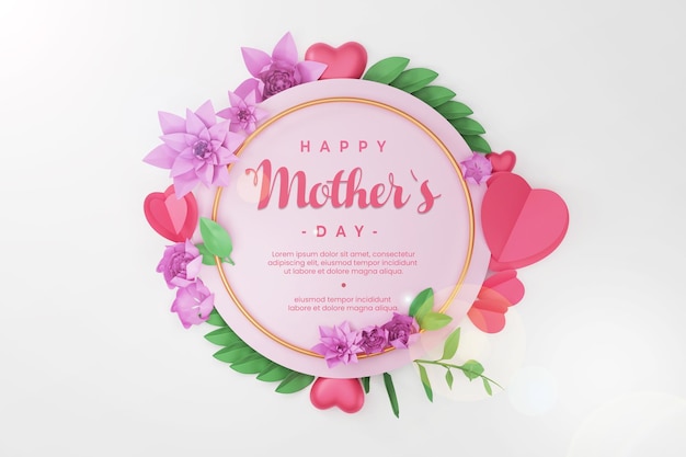 PSD label mockup with mothers day concept