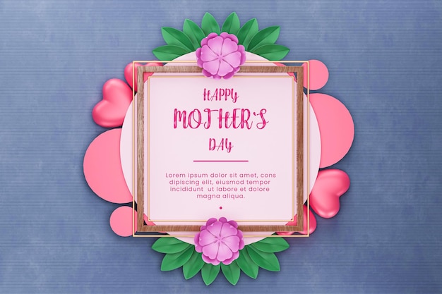 PSD label mockup with mothers day concept