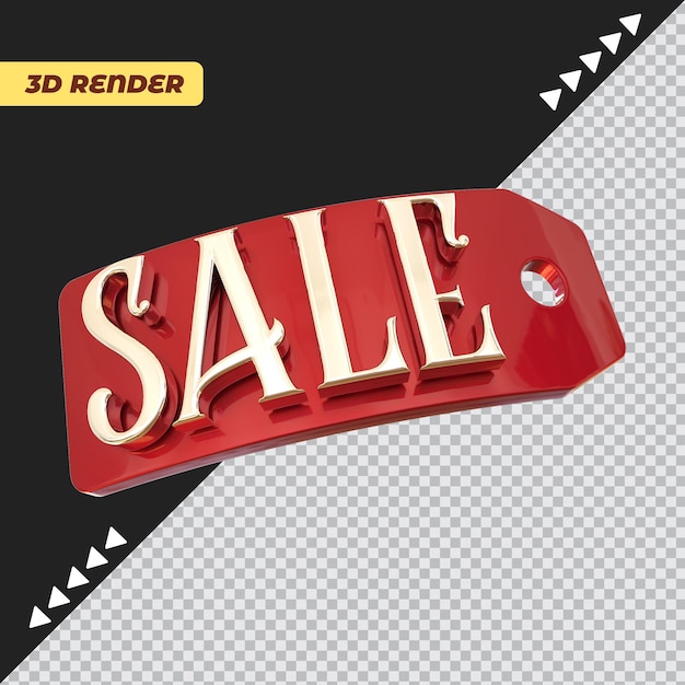 PSD render 3d di vendita di etichette