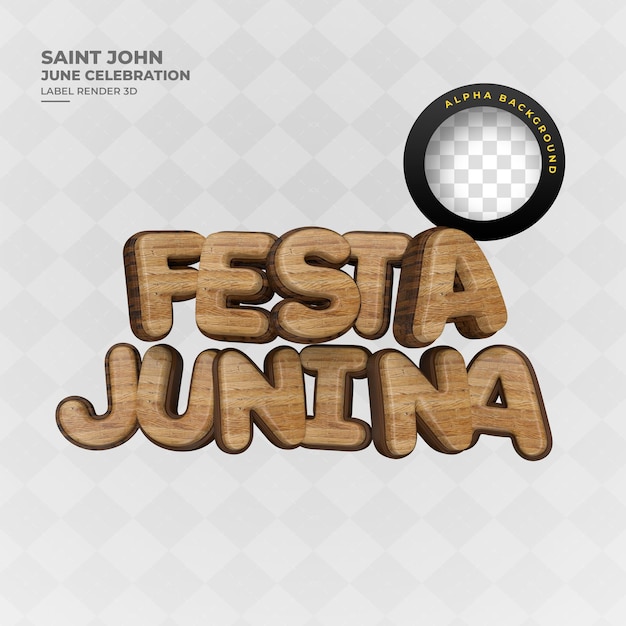 PSD label sao joao festa junina braziliaanse feest aanbieden banner 3d render