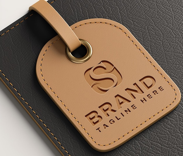 Label tag luxury brand mockup psd