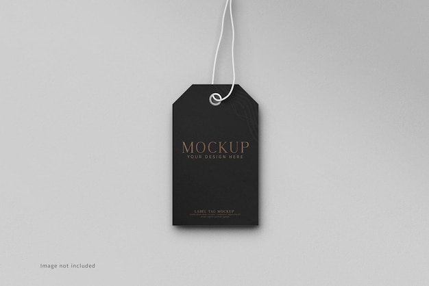 label tag mockup bovenaanzicht