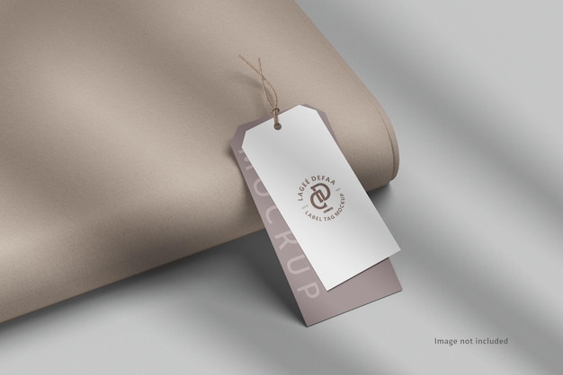 Label tag mockup bovenaanzicht