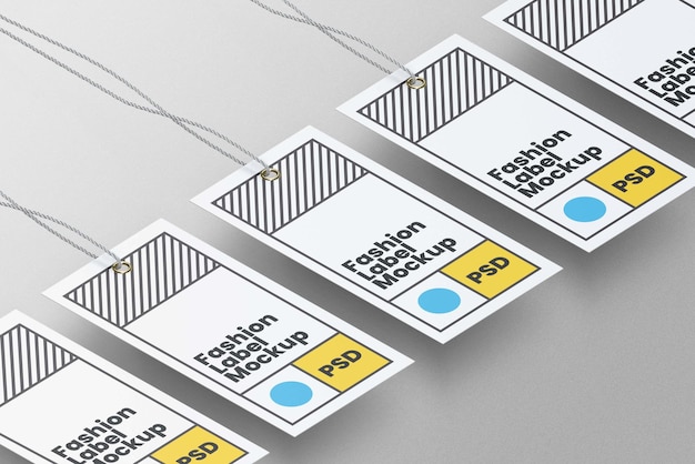 Label tag mockup psd-ontwerpsjabloon