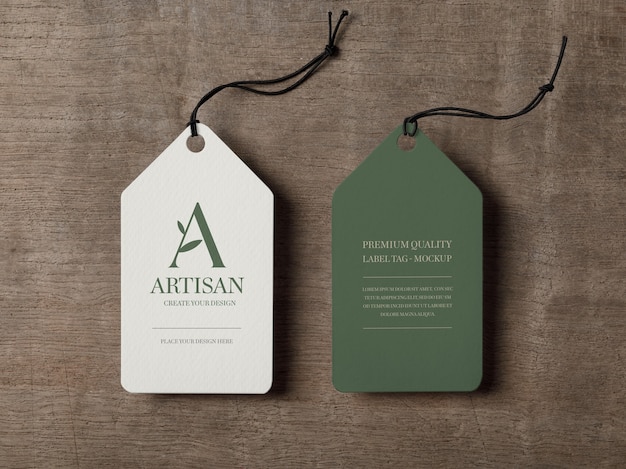 PSD label tag mockup template