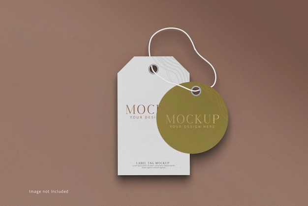 label tag mockup top view