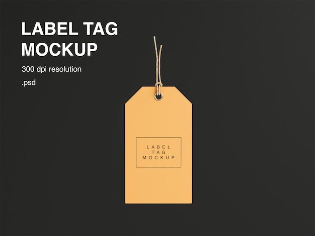 PSD mockup tag etichetta