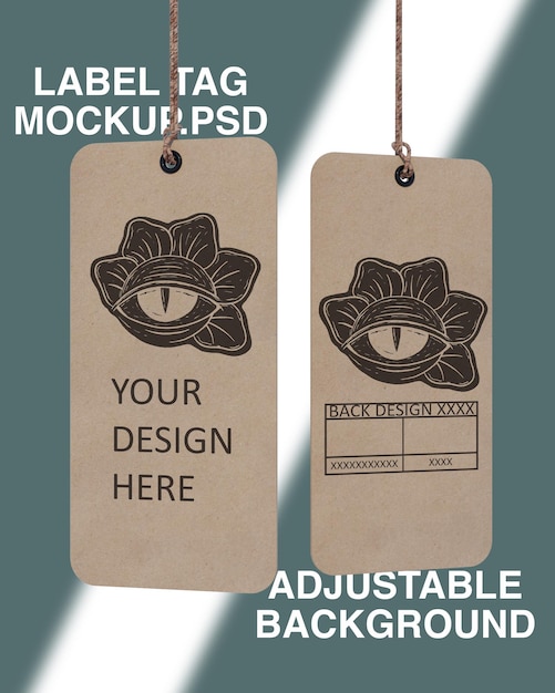 Label tag paper mockup psd