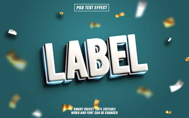 label text effect font editable typography 3d text