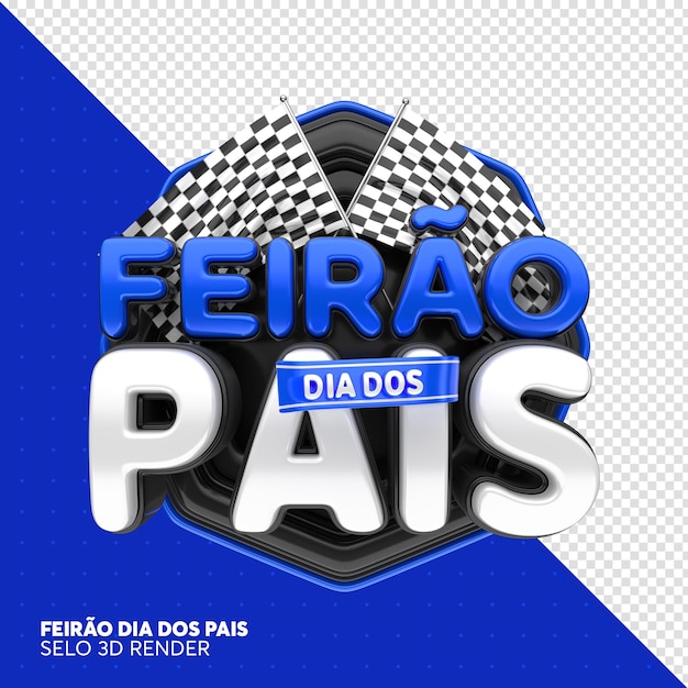 label vaders eerlijke auto in brazilië 3D-rendering sjabloonontwerp