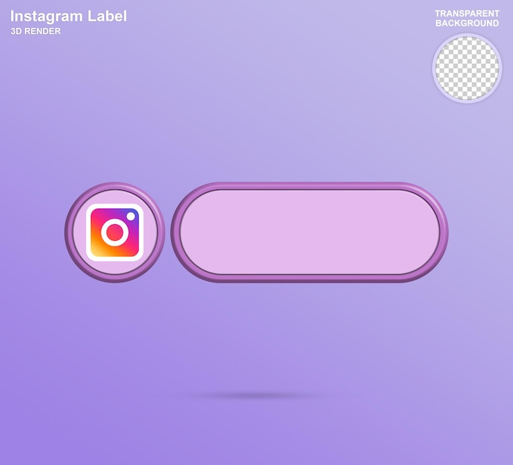 PSD 共有リンク3dのinstagramのロゴとフォームのラベル