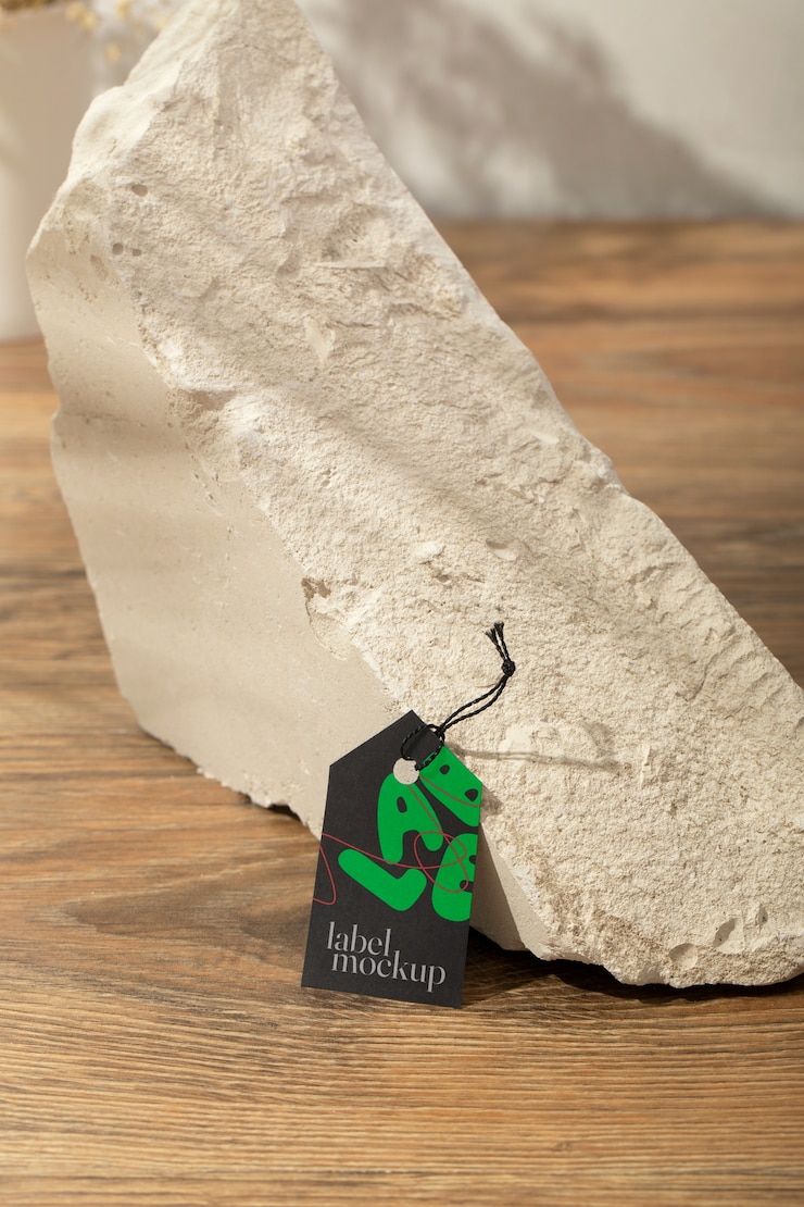 PSD label with shadow mockup