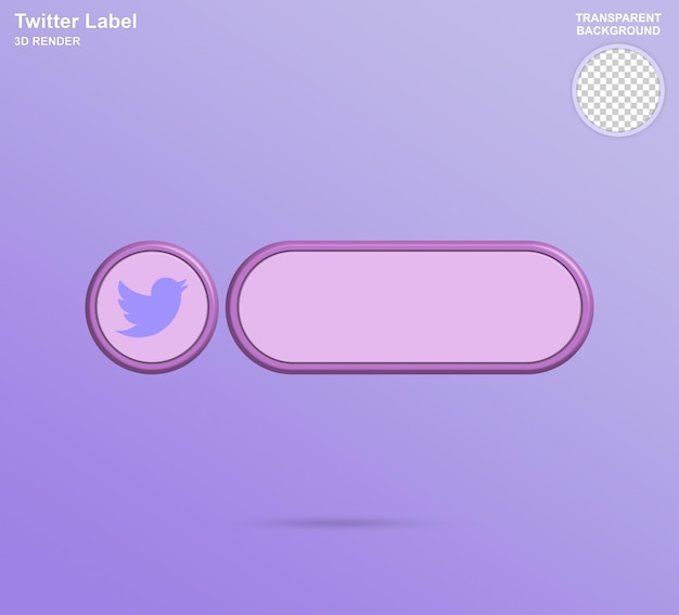 Etichetta con logo twitter e modulo per condividere link 3d