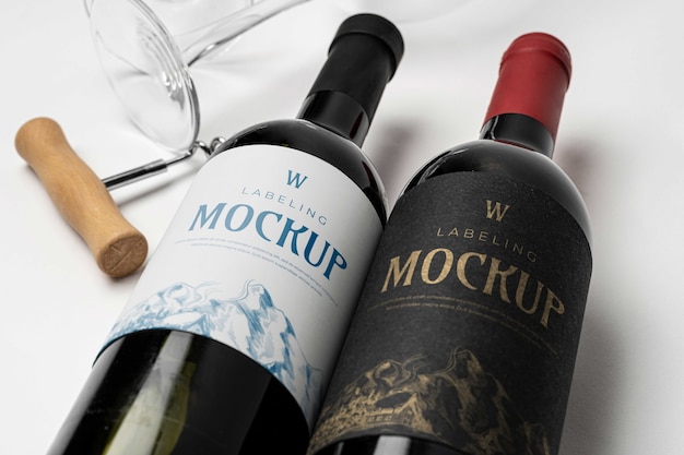 Etichettatura del design del mockup del vino