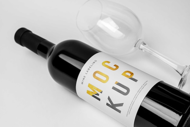 PSD labeling wine mockup design