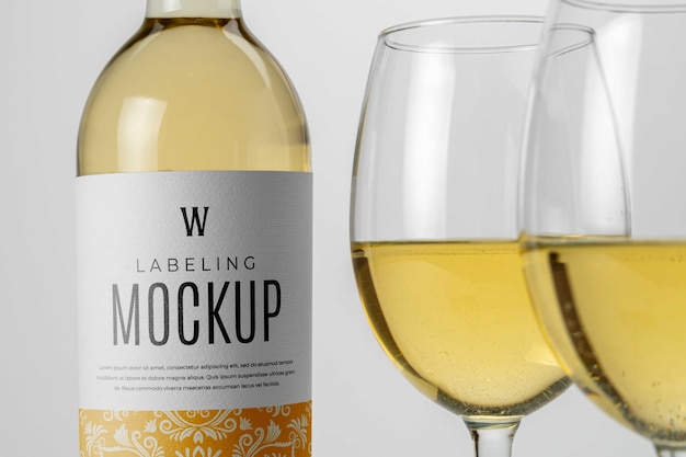 PSD etichettatura del design del mockup del vino