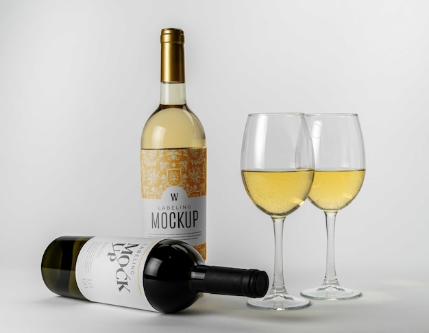 Etichettatura del design del mockup del vino