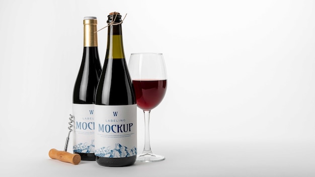 PSD etichettatura del design del mockup del vino