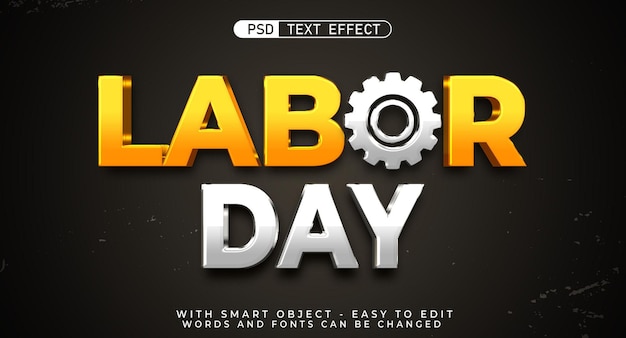 Labor day 3d text effect