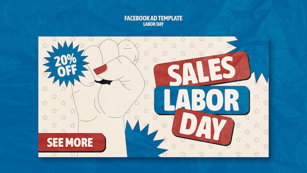 PSD labor day celebration facebook template