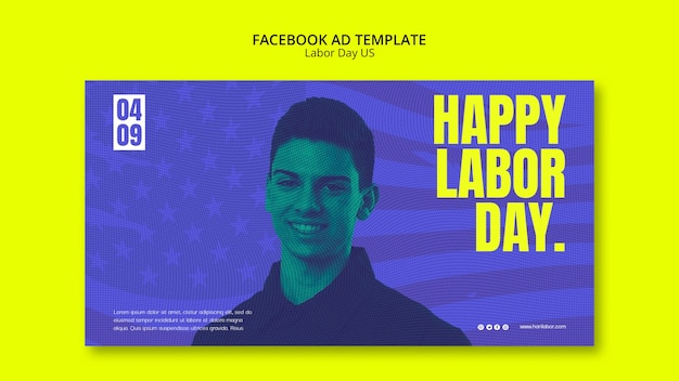 PSD labor day celebration facebook template