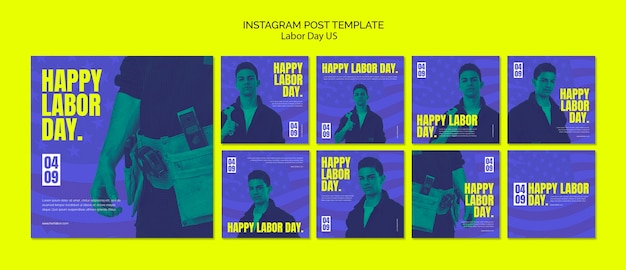 PSD post su instagram per la celebrazione della festa del lavoro