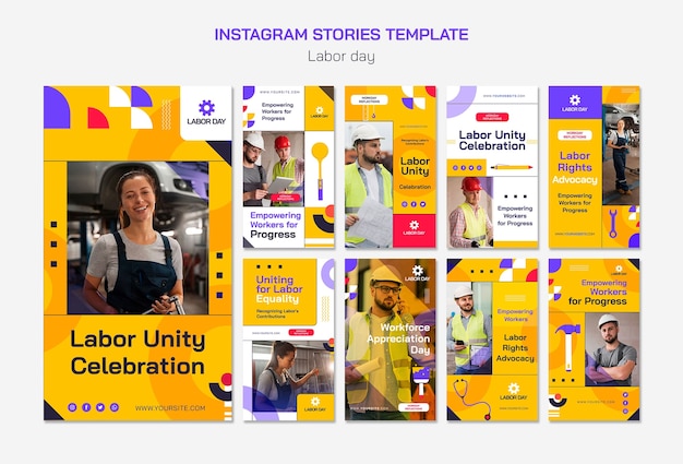 Storie di instagram per la celebrazione della festa del lavoro