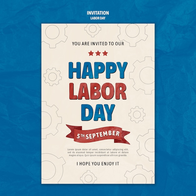 PSD labor day celebration invitation template