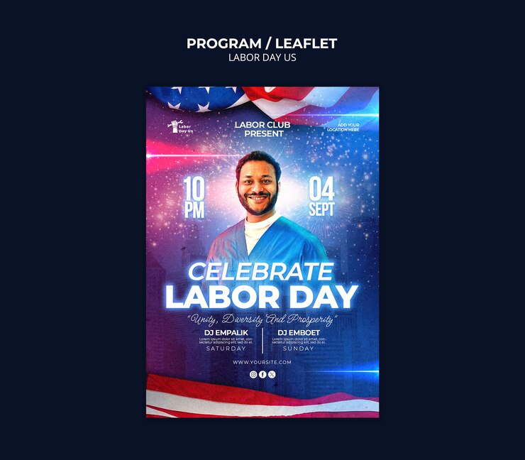 PSD labor day celebration template