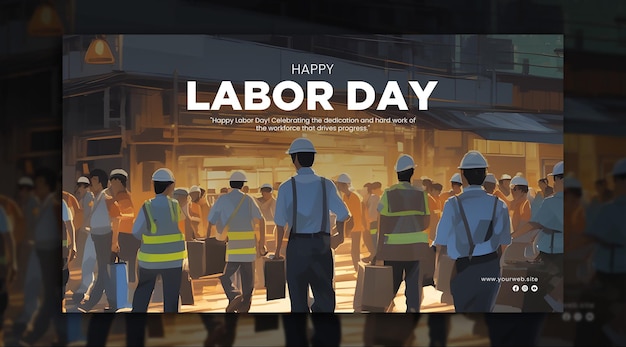 Labor day cookout banner psd template