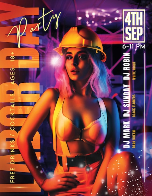 PSD labor day flyer