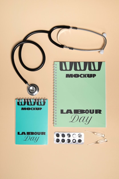 PSD labor day medical card mock-up design