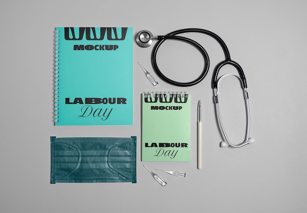 Labor day medical card mock-up design