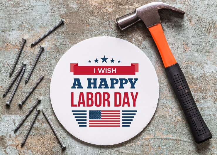PSD labor day mockup with round cover