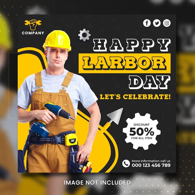 Labor day social post design