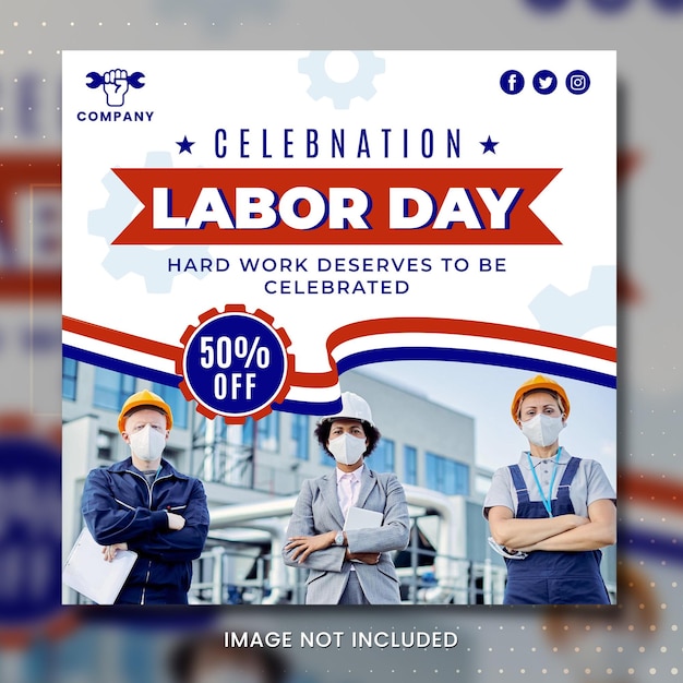 PSD labor day social post design