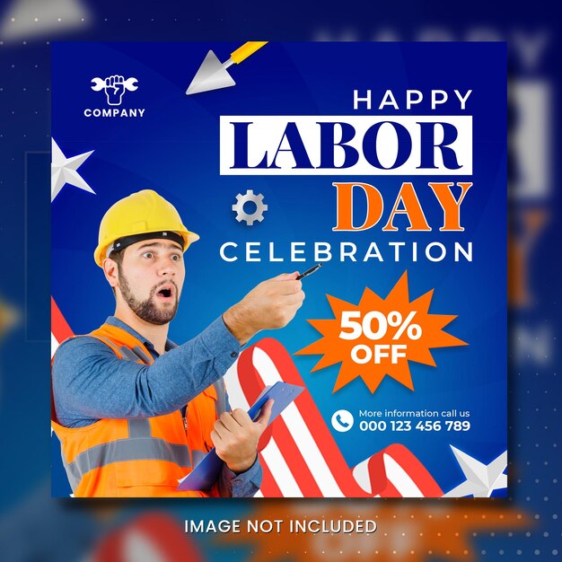 PSD labor day social post design