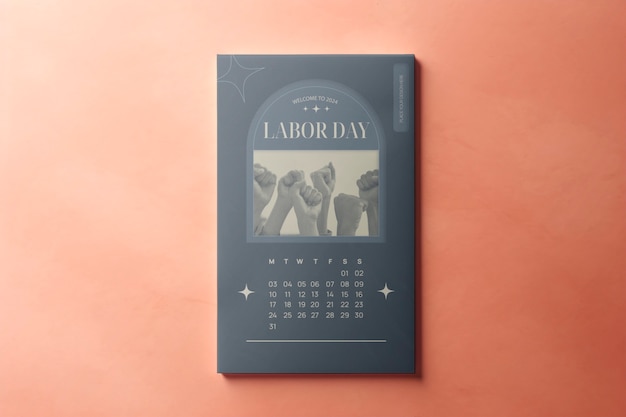 PSD labor day stationery mockup design