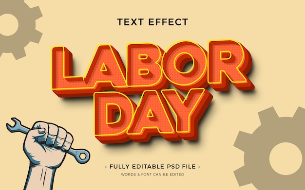 PSD Текстовый эффект дня труда