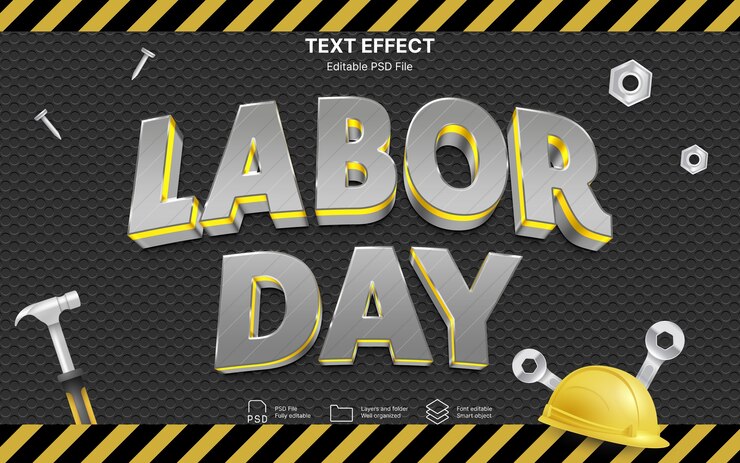 PSD labor day text effect
