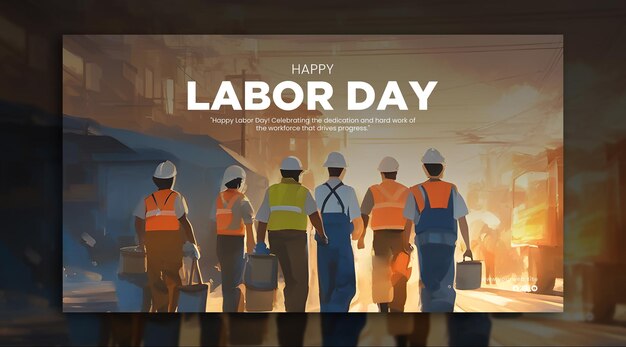 Modello psd per banner tributo al labor day