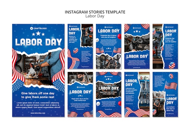 PSD labor day us instagram stories