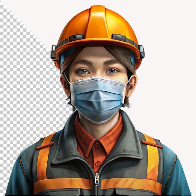 Labor wear mask on transparent background