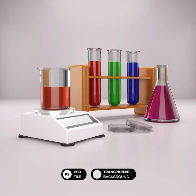 PSD laboratory equipment 3d render illustration