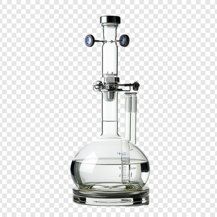 PSD laboratory glassware a closeup of a chemical reaction vessel
